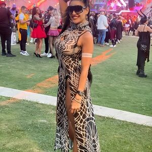 Hooded see thru dress